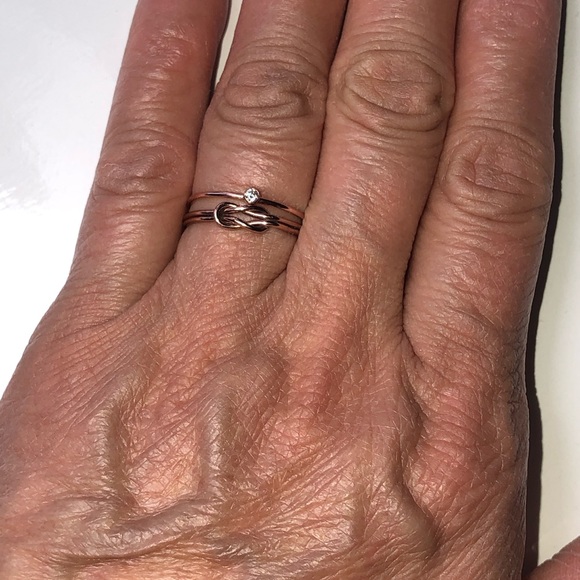 2 🌹 rose gold filled rings wear together size 7 - Picture 9 of 10